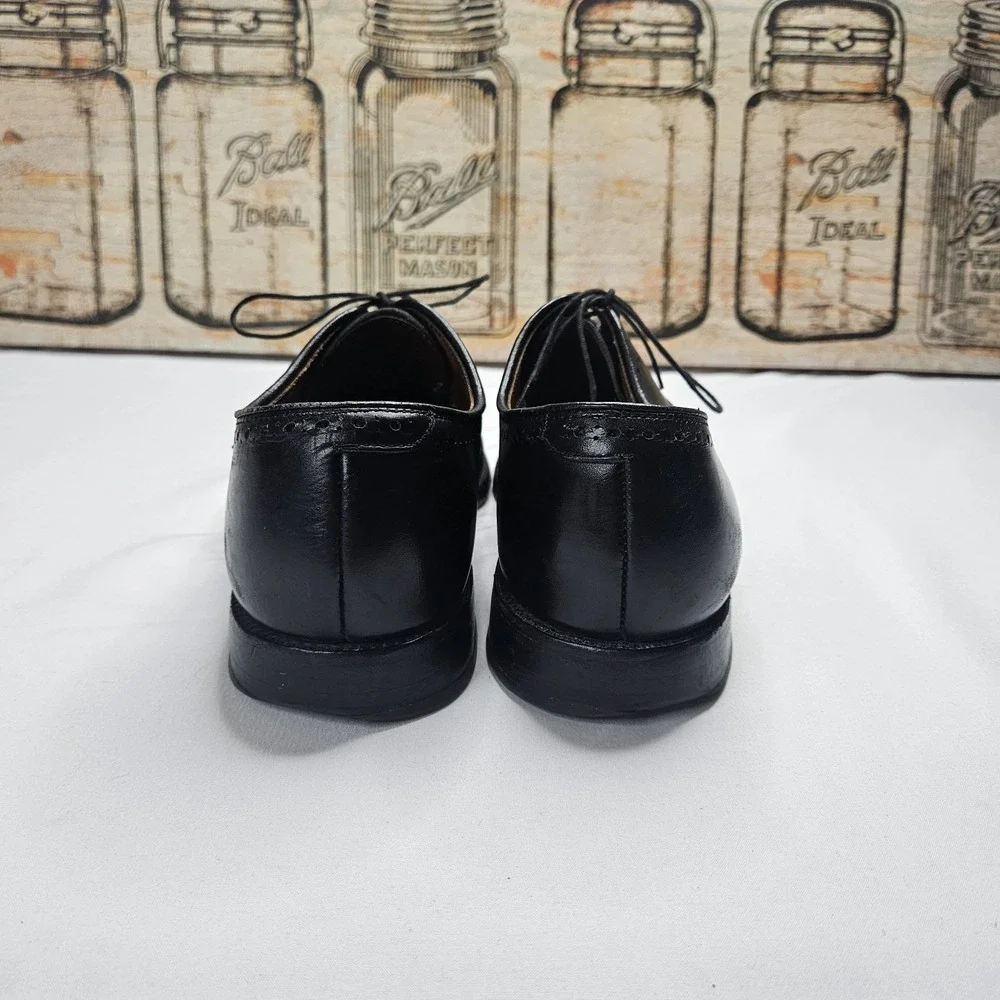 Allen Edmonds Fifth Avenue Black Leather Cap Toe Oxfords Mens 10D Made USA Shoes